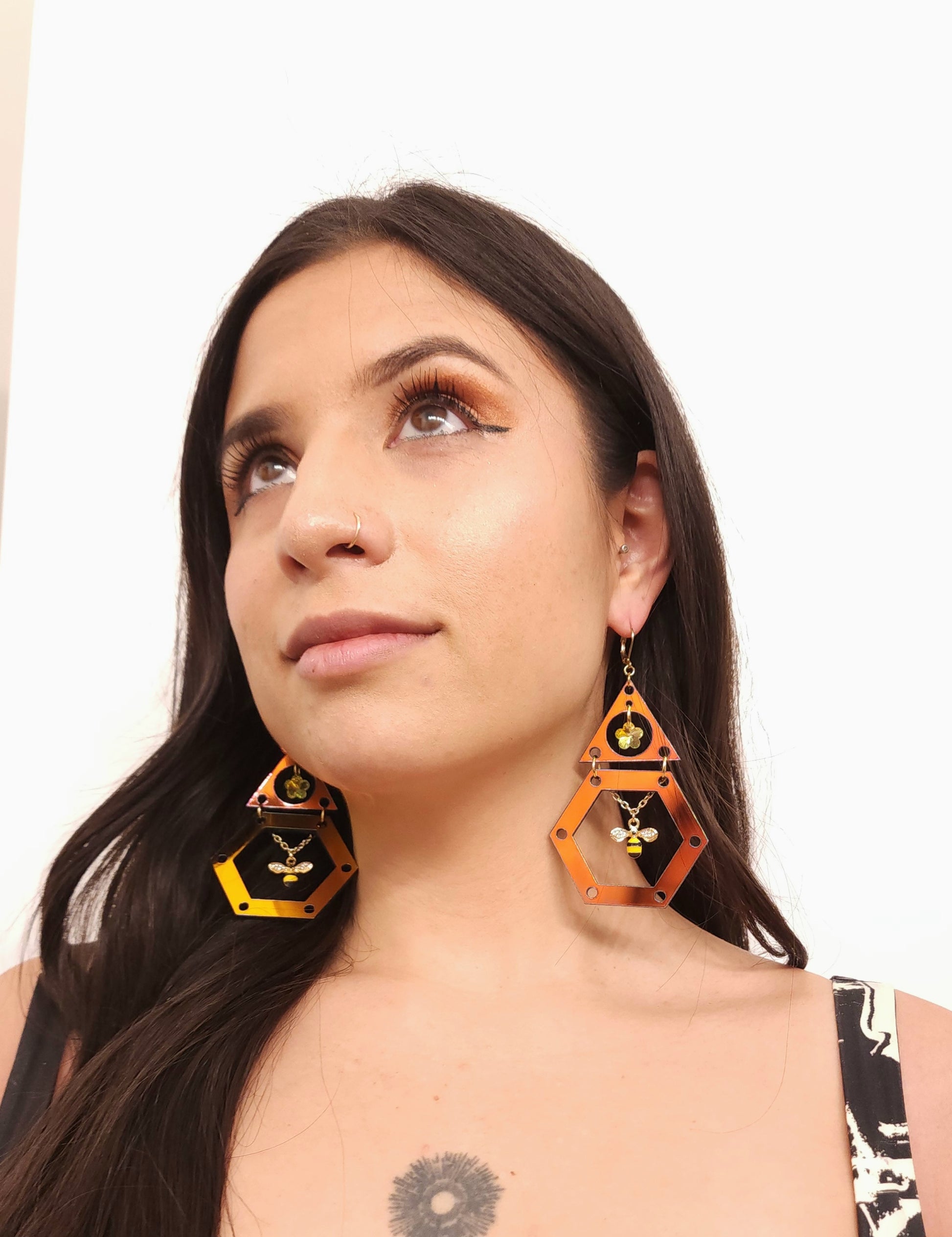 Eye Catching Hexagon Earrings | Queen Bee Earrings | Lumen Alchemy