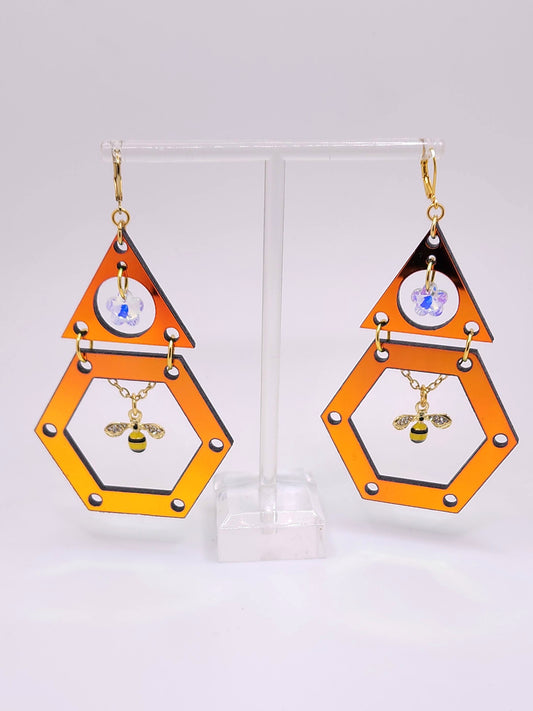 Eye Catching Hexagon Earrings | Queen Bee Earrings | Lumen Alchemy