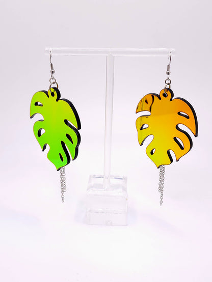 Monstera Leaf Earrings | Women's Hoop Leaf Earrings | Lumen Alchemy