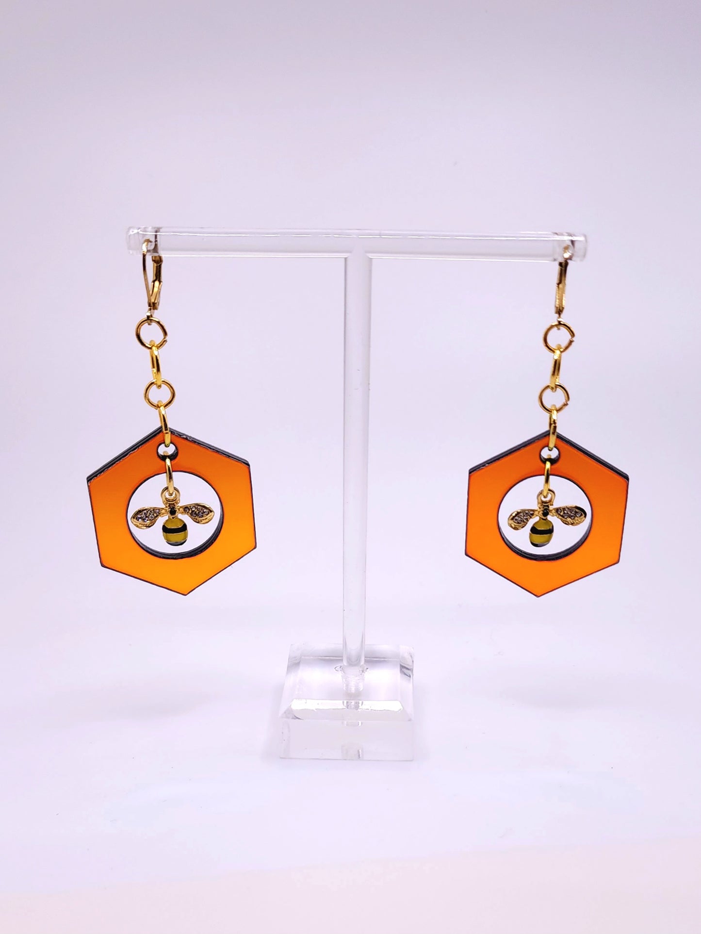 Hexagon Shaped Drop Earrings | Simple Earrings | Lumen Alchemy